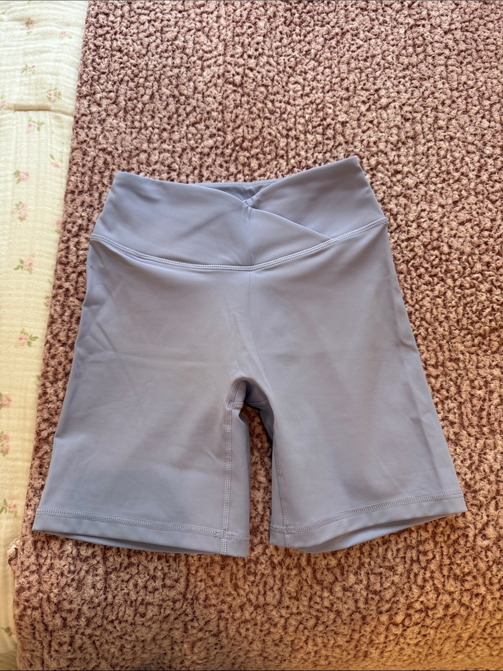 Women's High-Waist Performance Bike Shorts — Dusty Blue